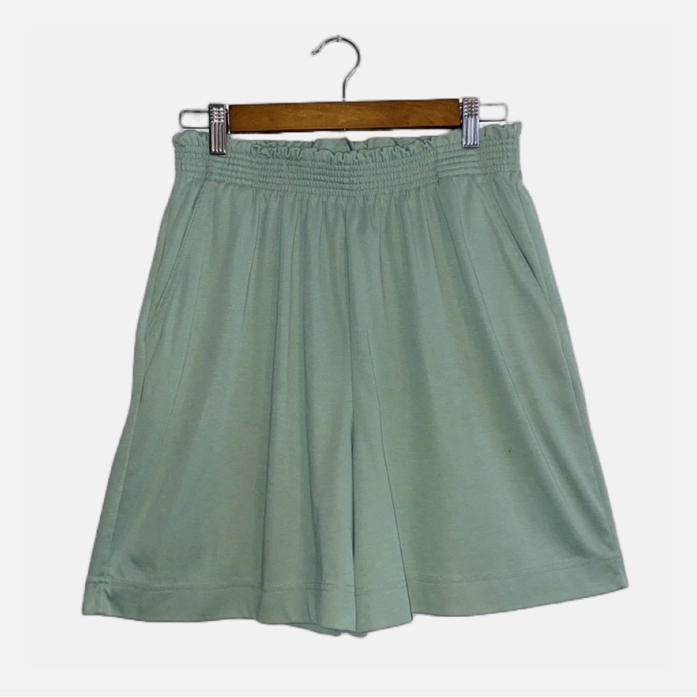 Jaclyn Smith Sport Elastic Ruffle Summer Mint Green Comfy Shorts Women’s Large